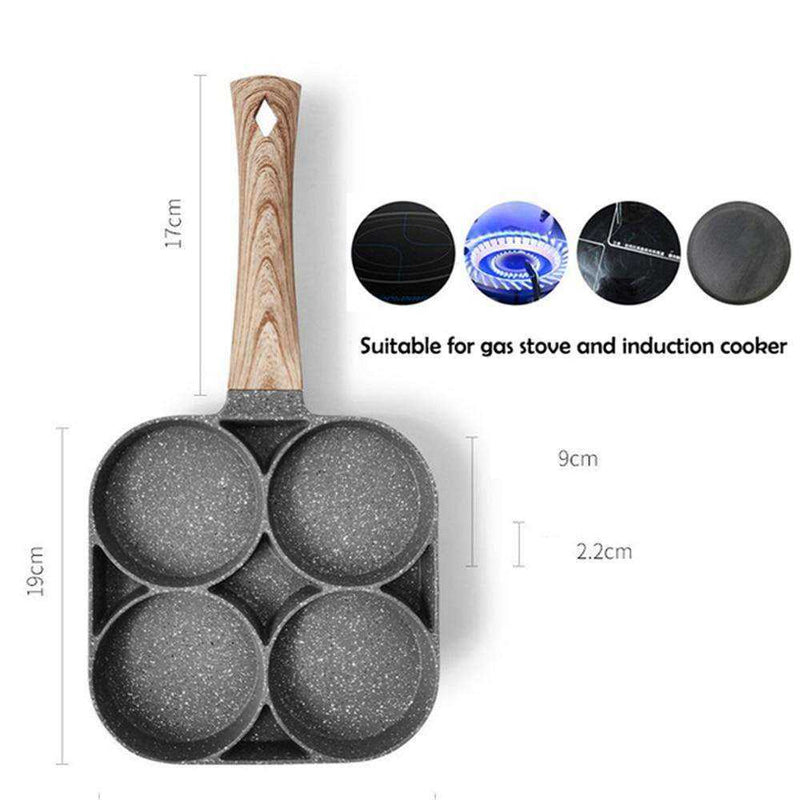 Four-hole Frying Non-stick Egg Pancake Steak Thickened Omelet Pot Pan