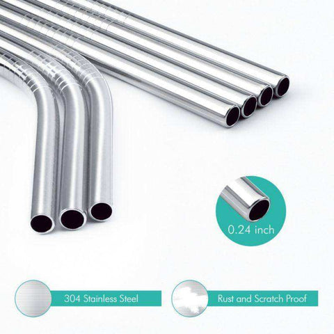 Image of Stainless Steel Metal Reusable Straws Set