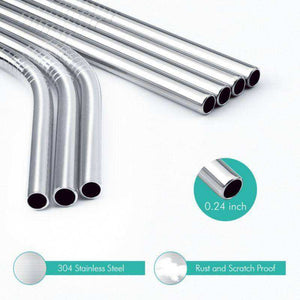 Stainless Steel Metal Reusable Straws Set
