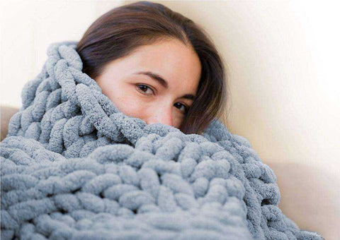 Image of Super Soft Chunky Handmade Knitted Blanket