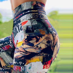 New Arrival Women High Waist Push Up Digital Print Stretch Fitness Workout Sport Leggings
