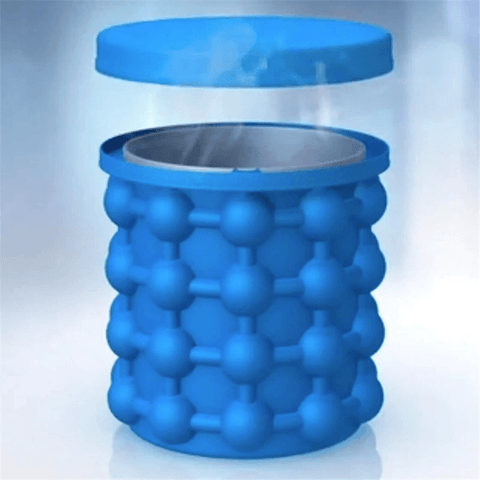Image of Portable Space Saving Ice Cube Maker Tray Cylinder