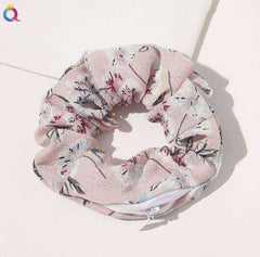 New Velvet Tencel Zipper Pocket Hairband Elastic  Accessories