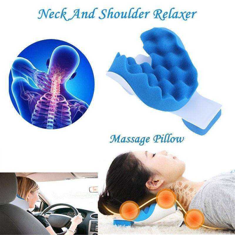 Soft Neck Support Blue Travel Pillow Traction Device