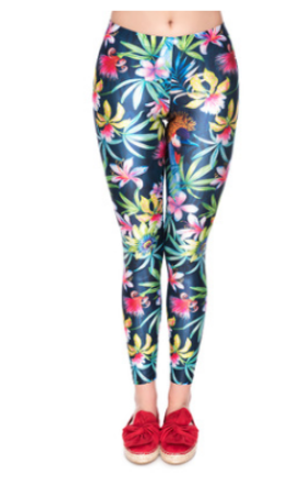 Women Flowers Printing Fitness Leggings