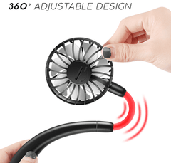 Unique Portable Neckband Headphone Cooling Fan