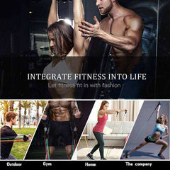 Yoga Fitness Resistance Bands Pull Rope Rubber Expander Set