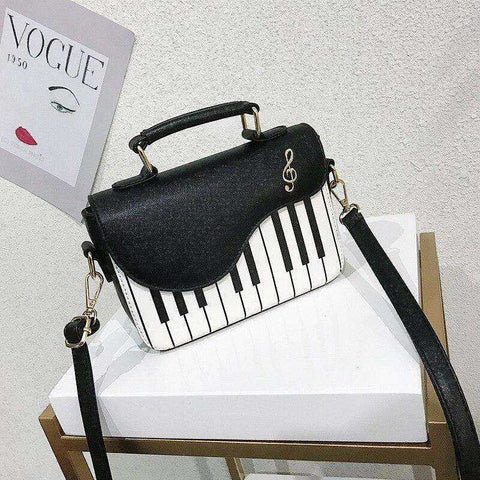 Image of Cute Piano Pattern Shoulder Bag