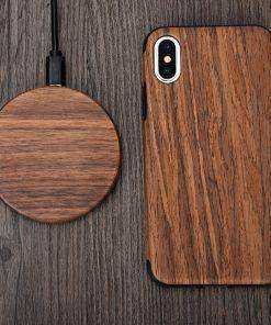 Natural Walnut Wood Wireless Cell Phone Charger