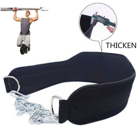 Image of Thick Neoprene Weight Lifting Belt with Chain Dipping