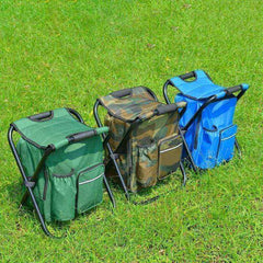 Outdoor Folding Camping Fishing Chair Stool Portable Backpack Seat Bag