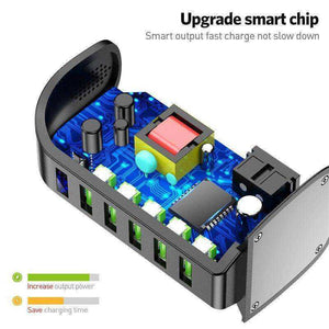 5 Port USB Charger HUB LED Display Multi USB Charging Station