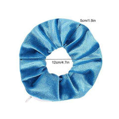 New Velvet Tencel Zipper Pocket Hairband Elastic  Accessories