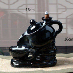 Creative Teapot Ceramic Smoke Backflow Incense Burner