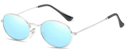 Image of Small Oval Mirror Women Alloy Sunglasses  UV400 Eyeglasses