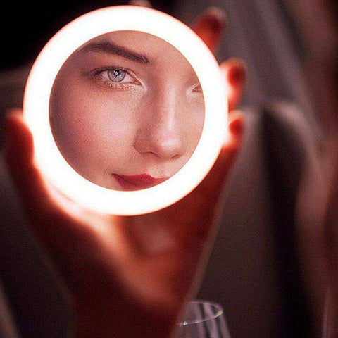 Image of New Portable LED Illuminated Circular Makeup Mirror