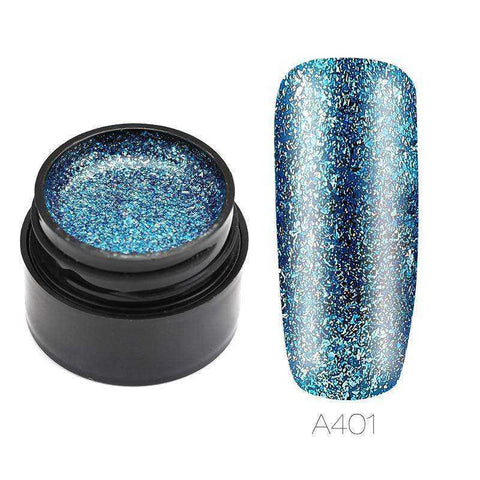 Image of Hybrid Varnishes Gel Nail Polish Set Glitter Platinum Nails Art