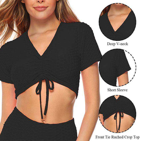 Image of Aesthetic Sports Tops & Bottoms Fitness Clothing Sets Straps Skinny Slim Yoga Apparel