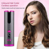 Black-Pink Cordless Auto Rotating Ceramic Hair Curler USB Rechargeable