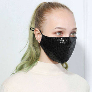 Women Reusable Washable Sequin Face Mask Dustproof