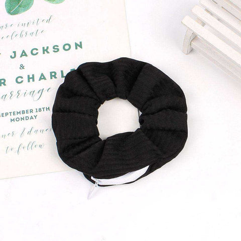 Image of New Velvet Tencel Zipper Pocket Hairband Elastic  Accessories