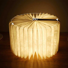 Foldable Magnetic Wooden Book LED Light Lamp