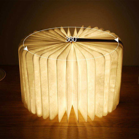 Image of Foldable Magnetic Wooden Book LED Light Lamp