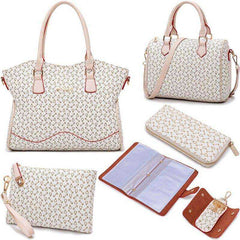 Women's Fashion Leather Bags 6 Piece Set Designer