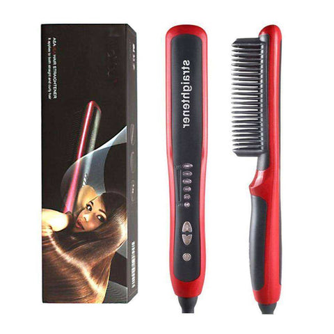 Image of Aesthetic Hair & Beard Straightener Multi-functional Hair Brush Iron Straightening Comb