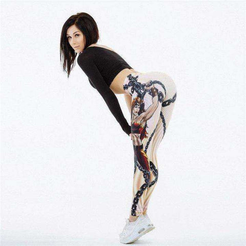 Image of V-Taper Power She Warrior Print Push Up Fitness Leggings