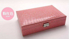 Cosmetic Rectangular Leather Case Jewelry Box