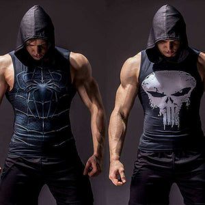 Superhero 3D Printing Bodybuilding Tank Top Men Sleeveless Hoodies Vest