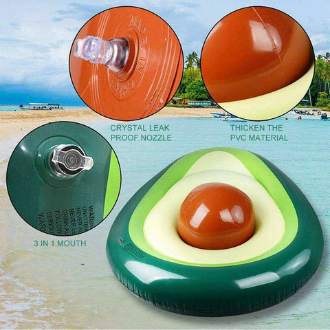 Image of Green Avocado Inflatable Swimming Pool Beach Raft Float