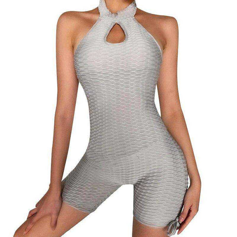 Image of Women's Off-Shoulder Tight Elastic Home Gym Sports Yoga Romper