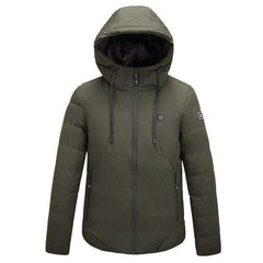 Unisex Winter Outdoor USB Infrared Heating Hooded Jacket