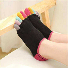 1 Pair Cotton Five-Finger Women Colorful Toe Socks