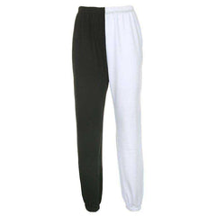 Black and White Patchwork Sweatpants