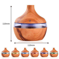 2020 Aesthetic Led Usb Essential Aroma Oil Diffuser Ultrasonic Wood Grain Air Humidifier