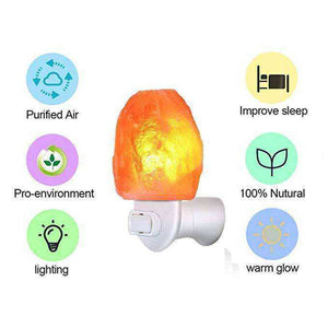 Warm White Salt Lamp Natural Crystal Hand Carved Air Purifying
