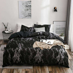 Printed Marble Bed Sets White Black Duvet Cover