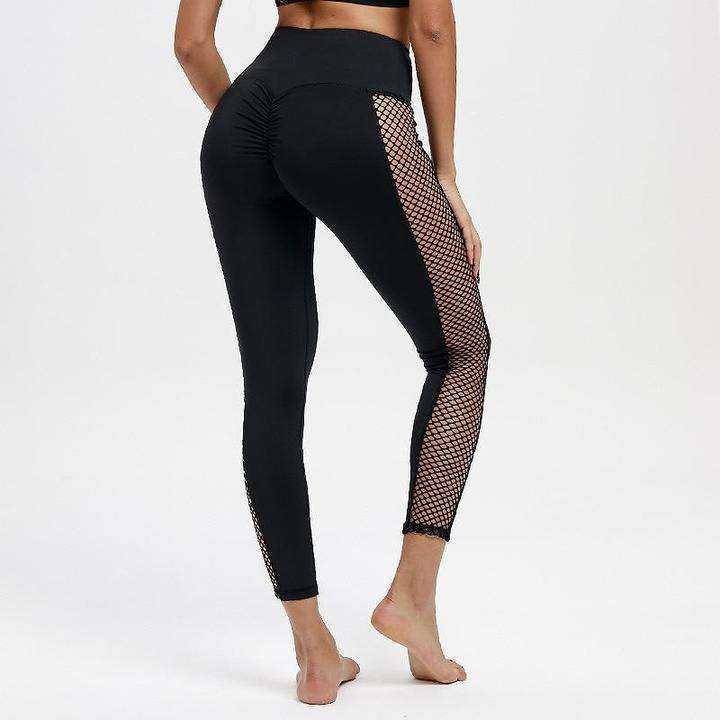 High Waisted Bum Scrunch Mesh Patchwork Workout Leggings