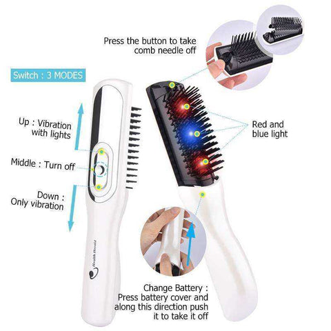 Image of New Infrared Massage Hair Comb Laser Hair Loss Therapy