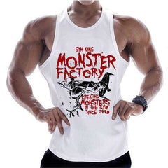 Summer Men Cotton Casual Printed Bodybuilding  Gym Fitness Workout Sleeveless Shirt