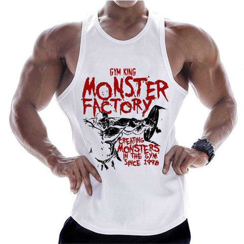 Image of Summer Men Cotton Casual Printed Bodybuilding  Gym Fitness Workout Sleeveless Shirt