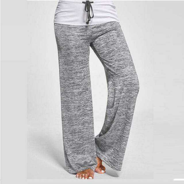Elastic Wide Leg Lace Up Fitness Loose Yoga Pants