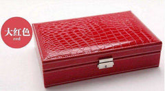 Cosmetic Rectangular Leather Case Jewelry Box