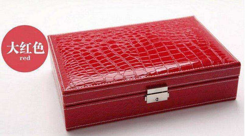 Image of Cosmetic Rectangular Leather Case Jewelry Box