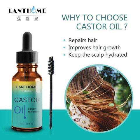 Image of Pure Castor Oil Nourish Hair Prevent Skin Aging Organic Enhancer Eyelash Liquid