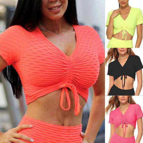 Image of Aesthetic Sports Tops & Bottoms Fitness Clothing Sets Straps Skinny Slim Yoga Apparel