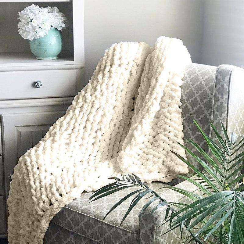 Super Soft Chunky Handmade Knitted Blanket